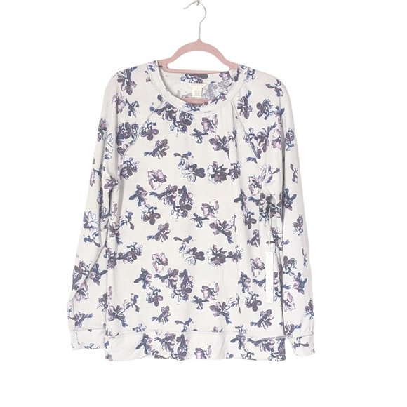 NEW Caslon Lena Purple Floral Pullover Top Size M - Picture 3 of 8